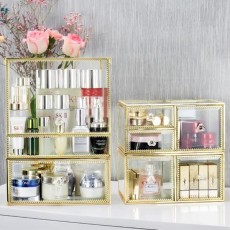 미니화장대 화장품 정리함 방진 메이크업 대용량 데스크탑 보관함 향수 립스틱 브러시 홀더 보석 상자