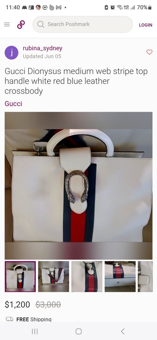 구찌 디오니서스 미디엄 웹 스트라이프